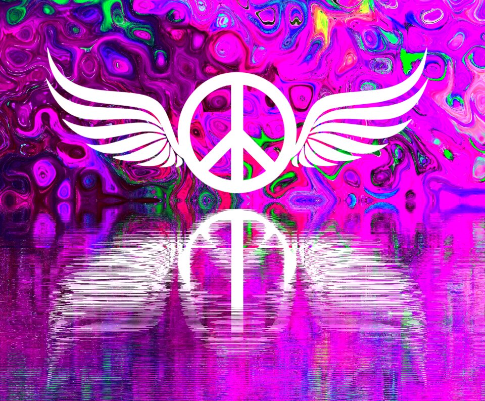 Love peace retro hope