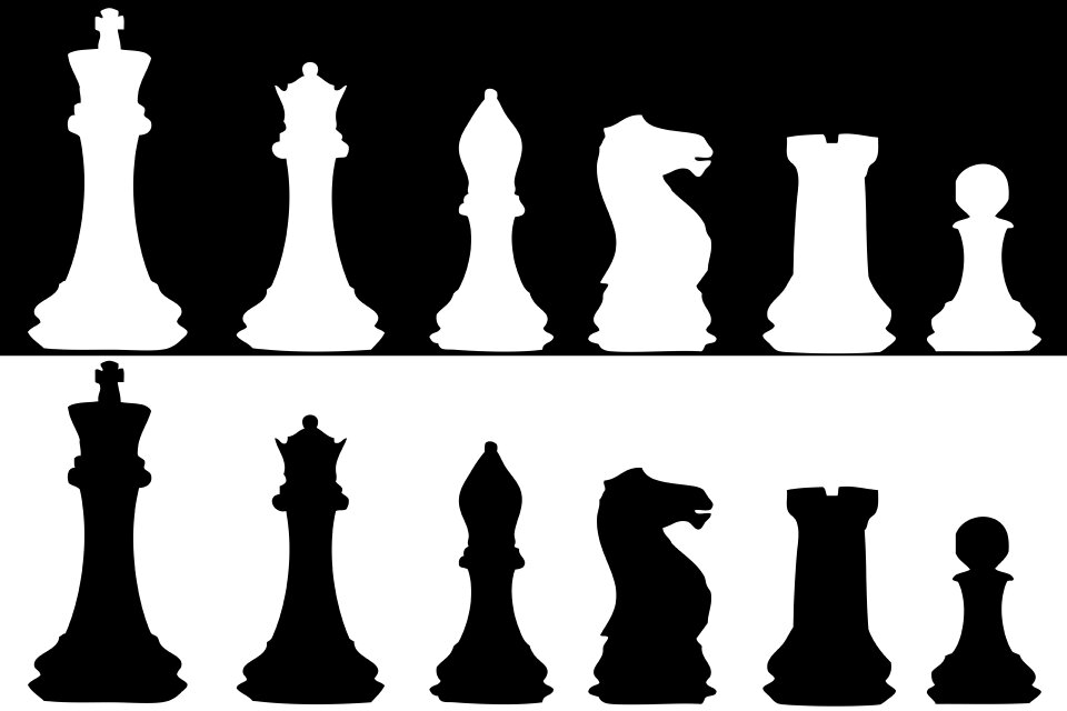 Chess set black white