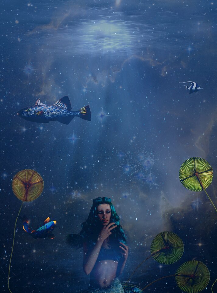Underwater girl ocean