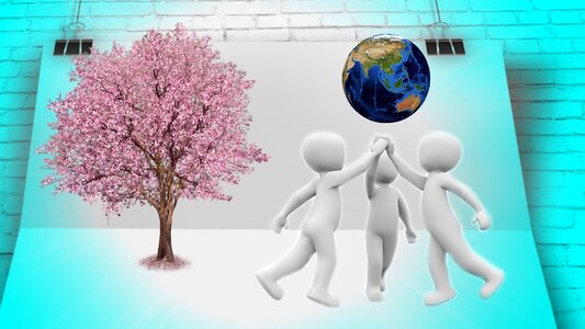 Group of people set alliance
