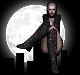 Lights moon black and white