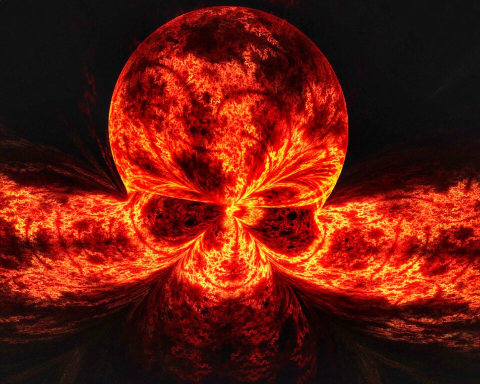 Death's head skull red