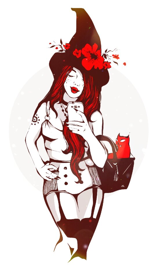 Figure witch selfie