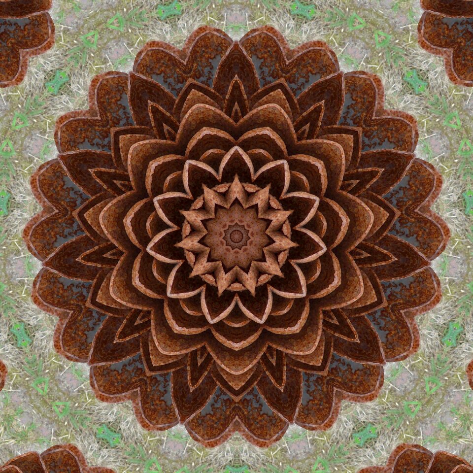 Kaleidoscope brown mandala Free illustrations