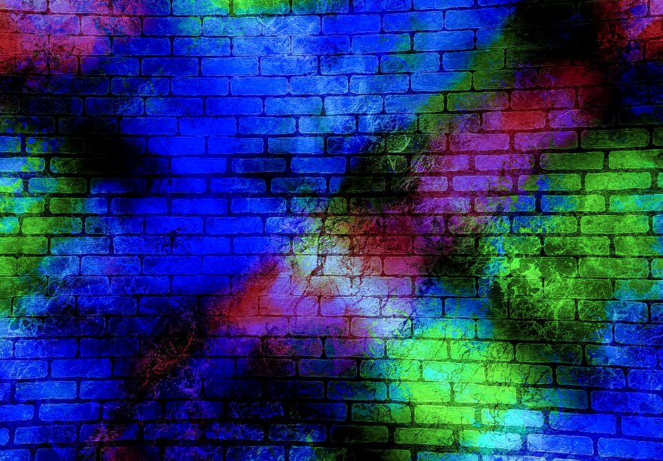 Sprayed colorful color