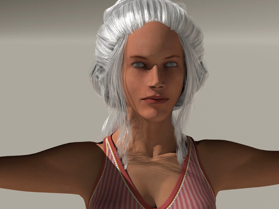 Face grey hair figure