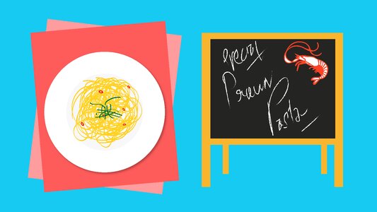 Flat design shrimp seafood