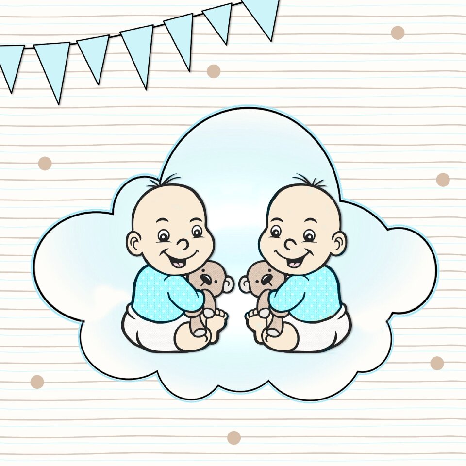 Twin boys Free illustrations