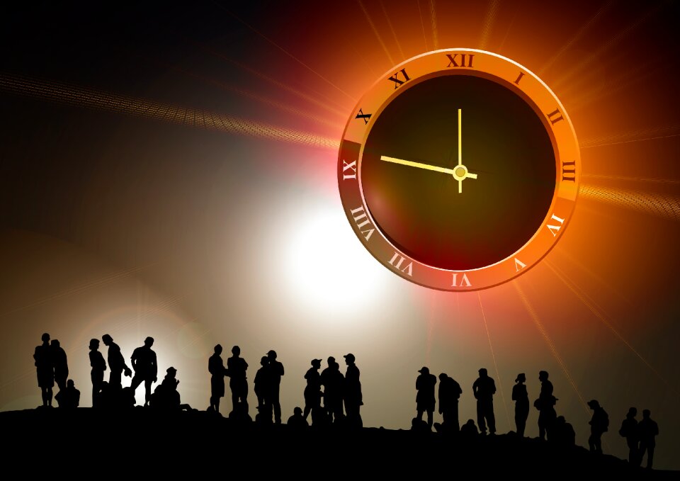 Time silhouette background