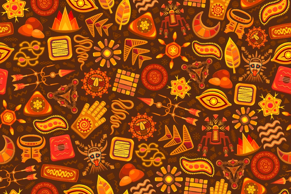 Tribal earthy shapes