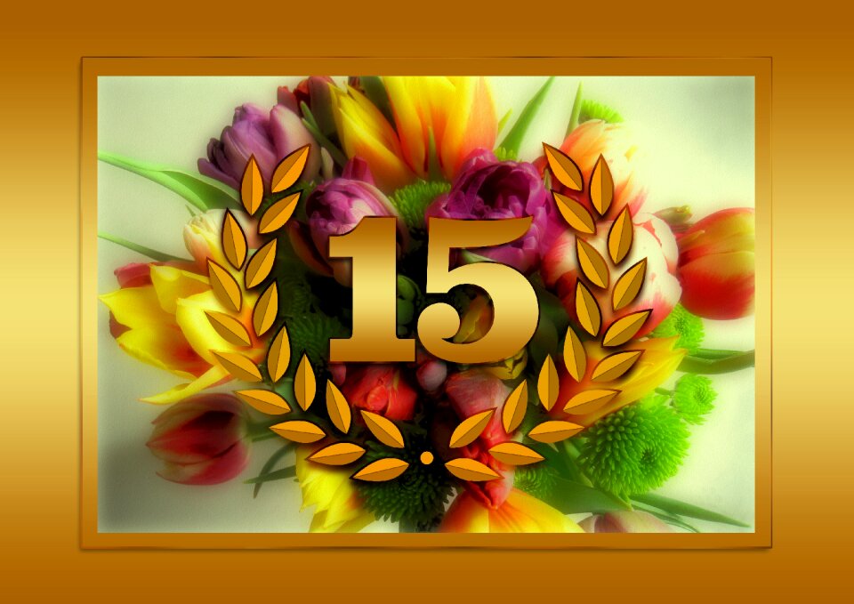 Commemorate bouquet of flowers gold