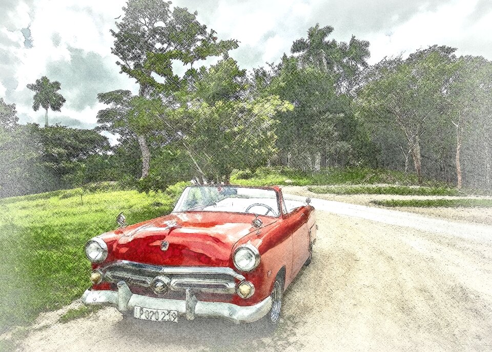 Red sepia travel