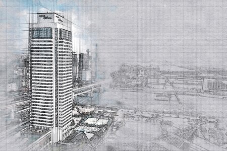 Drawing lines gray building