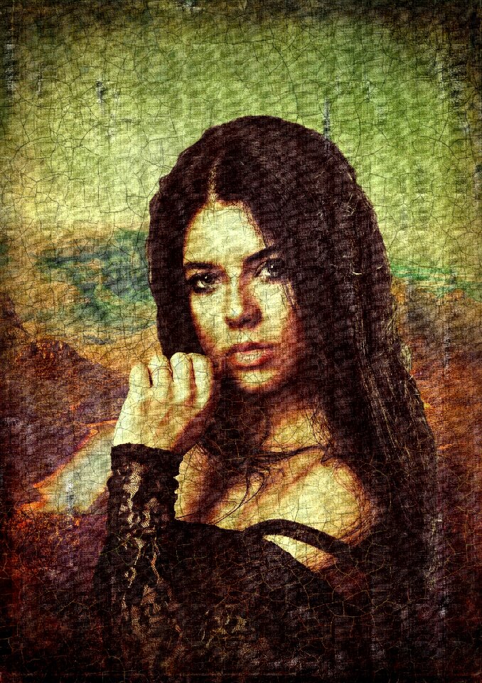 Girl art composing
