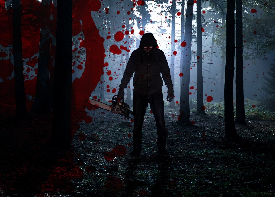 Trembling halloween forest