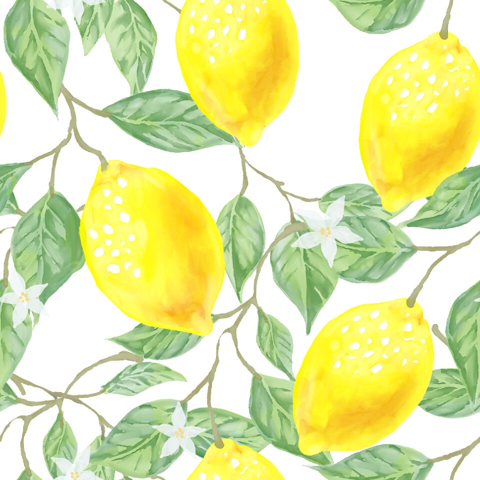 Lemon fruit watercolor