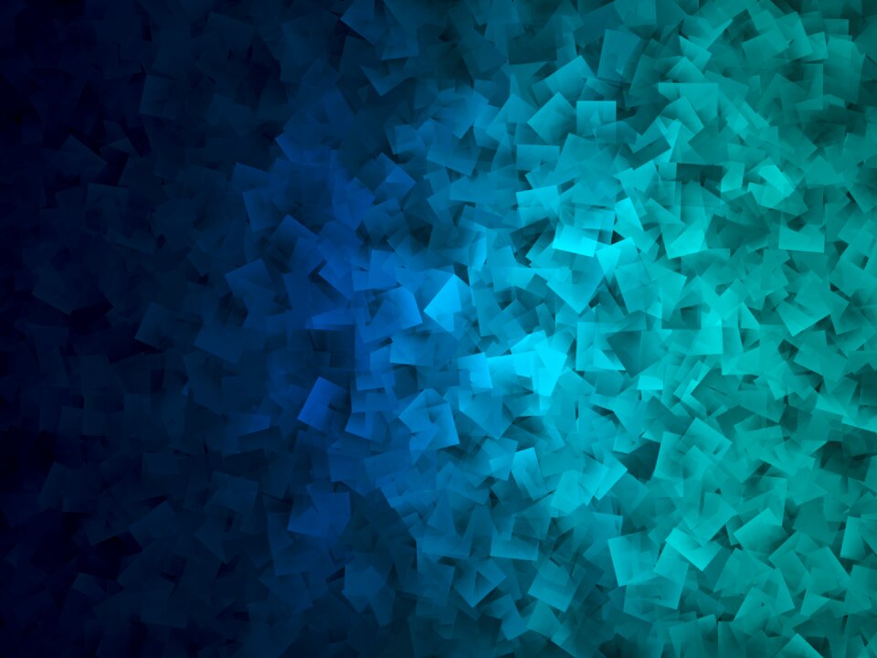Blue artistic cube