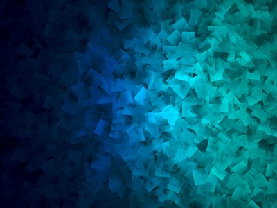 Blue artistic cube