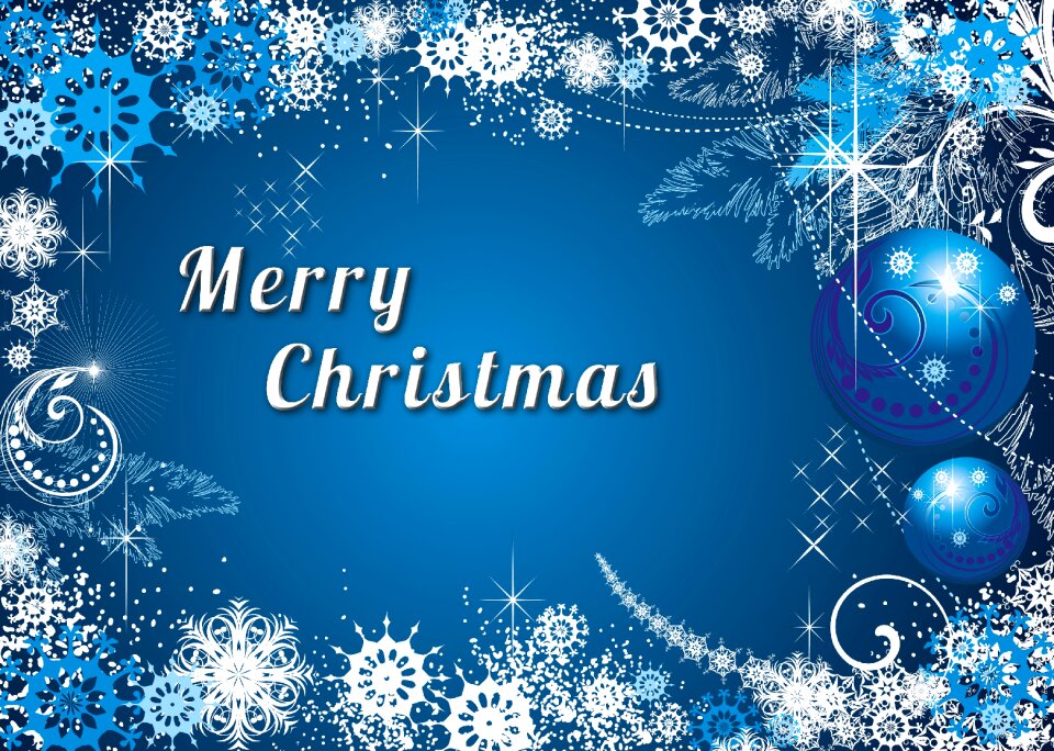 Blue specular highlights christmas time