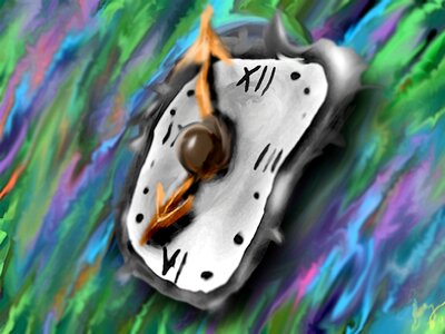 Painted clock time Free illustrations
