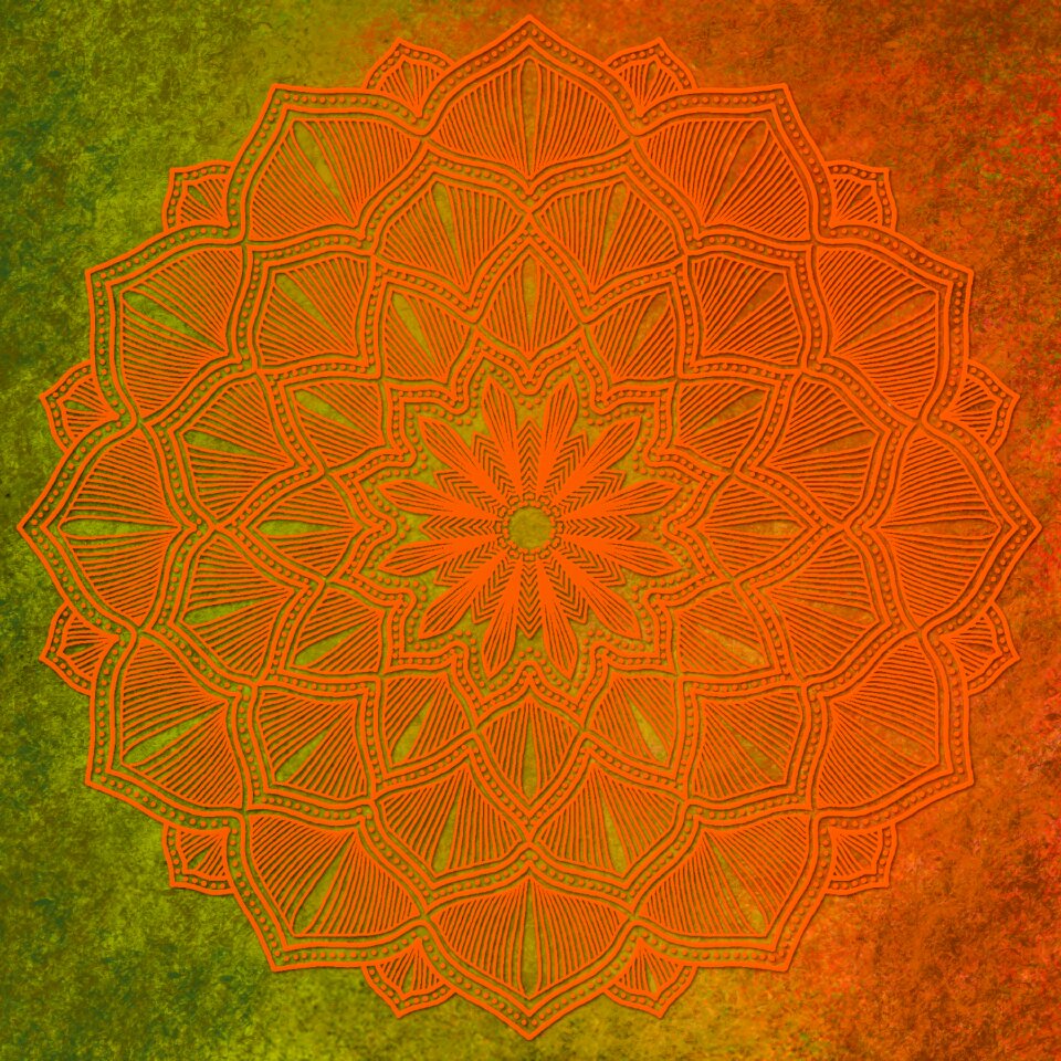 Orange mandala whirl