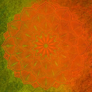 Orange mandala whirl