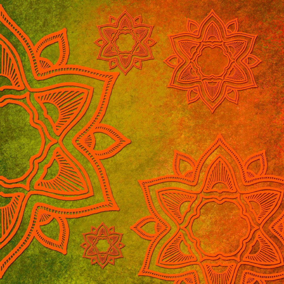Orange mandala whirl