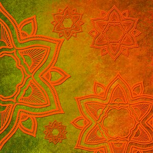 Orange mandala whirl
