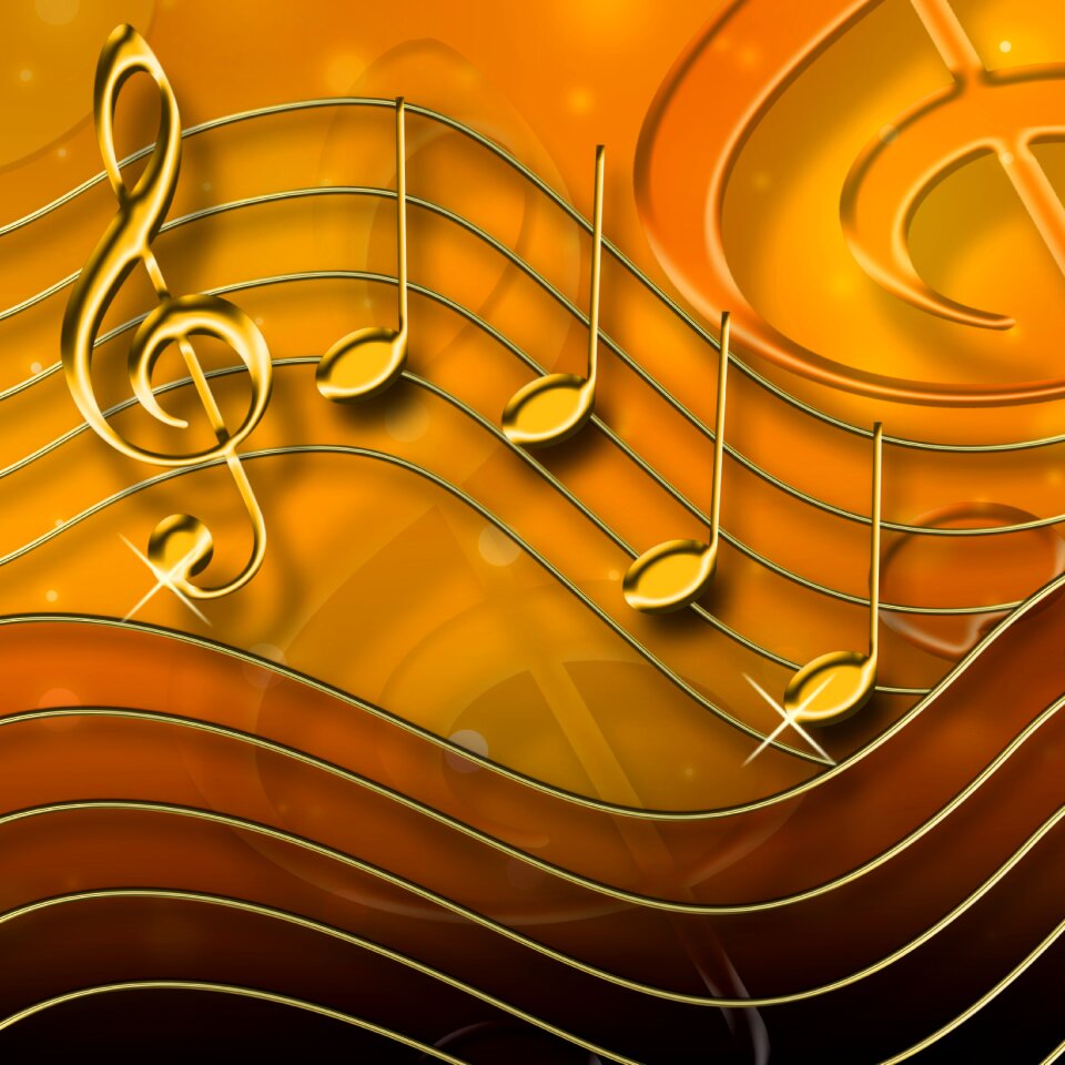 Staves background gold