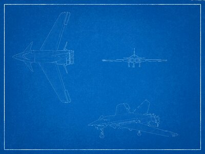 Jet sketch drawing