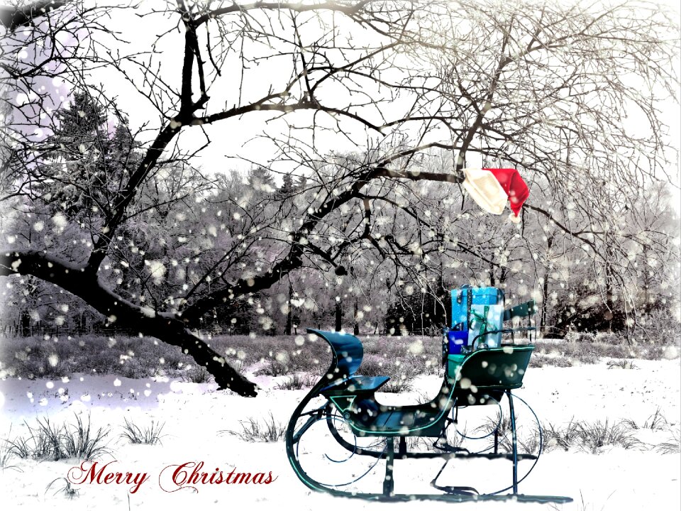 Christmas motif greeting card winter