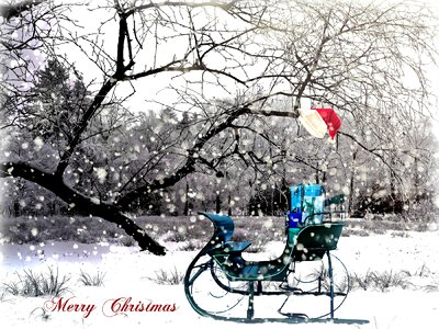 Christmas motif greeting card winter