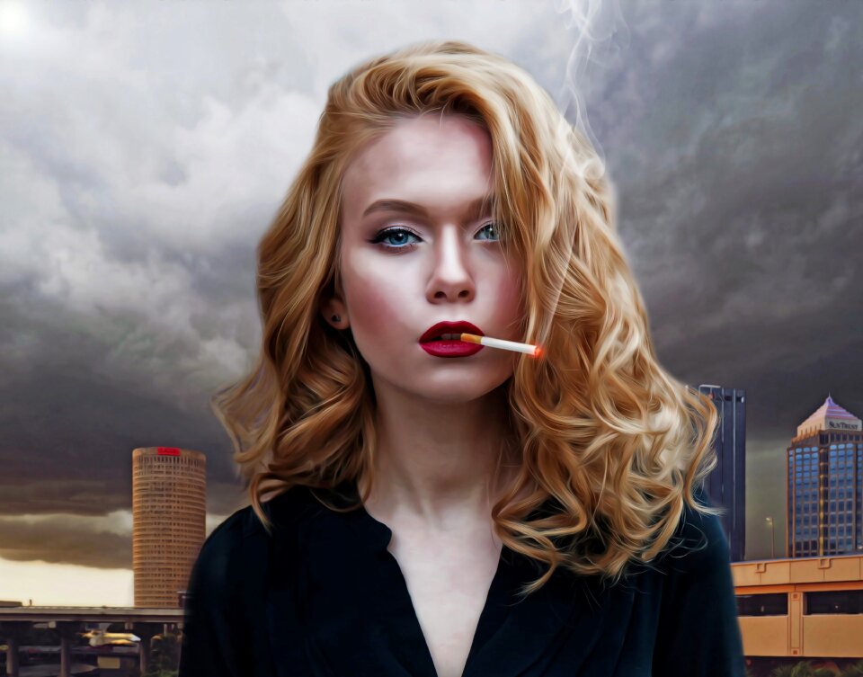 Femme fatale young attractive