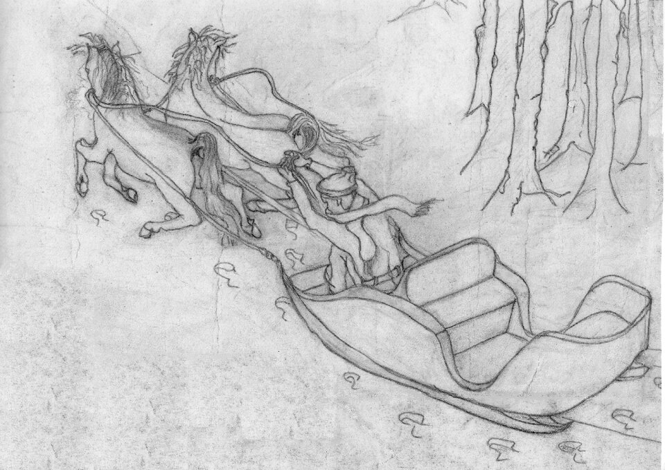 Pencil drawing sled