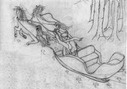 Pencil drawing sled