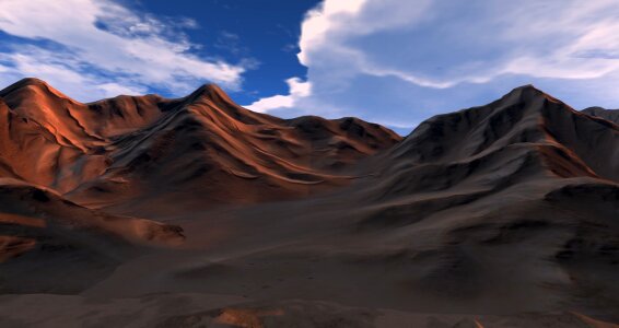 Sand dune hill clouds