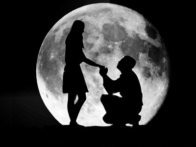 Romantic set black and white