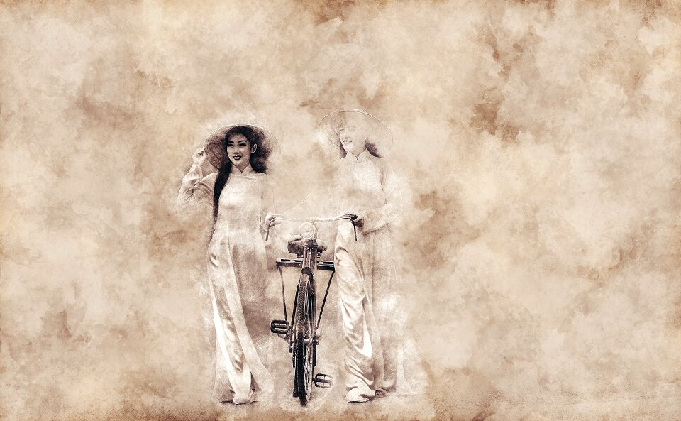Walk bicycle sepia