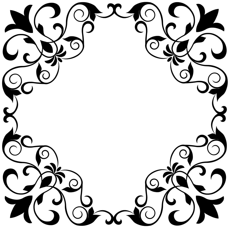 Scroll black-white ornamental