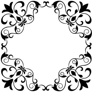 Scroll black-white ornamental