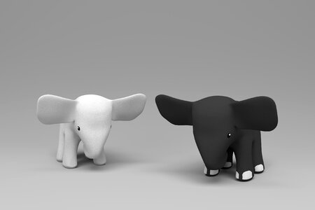 Two elephants light background toy