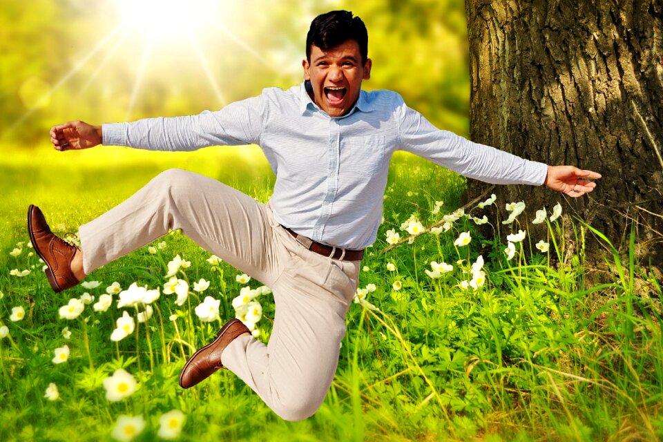 Laugh cheerful left out