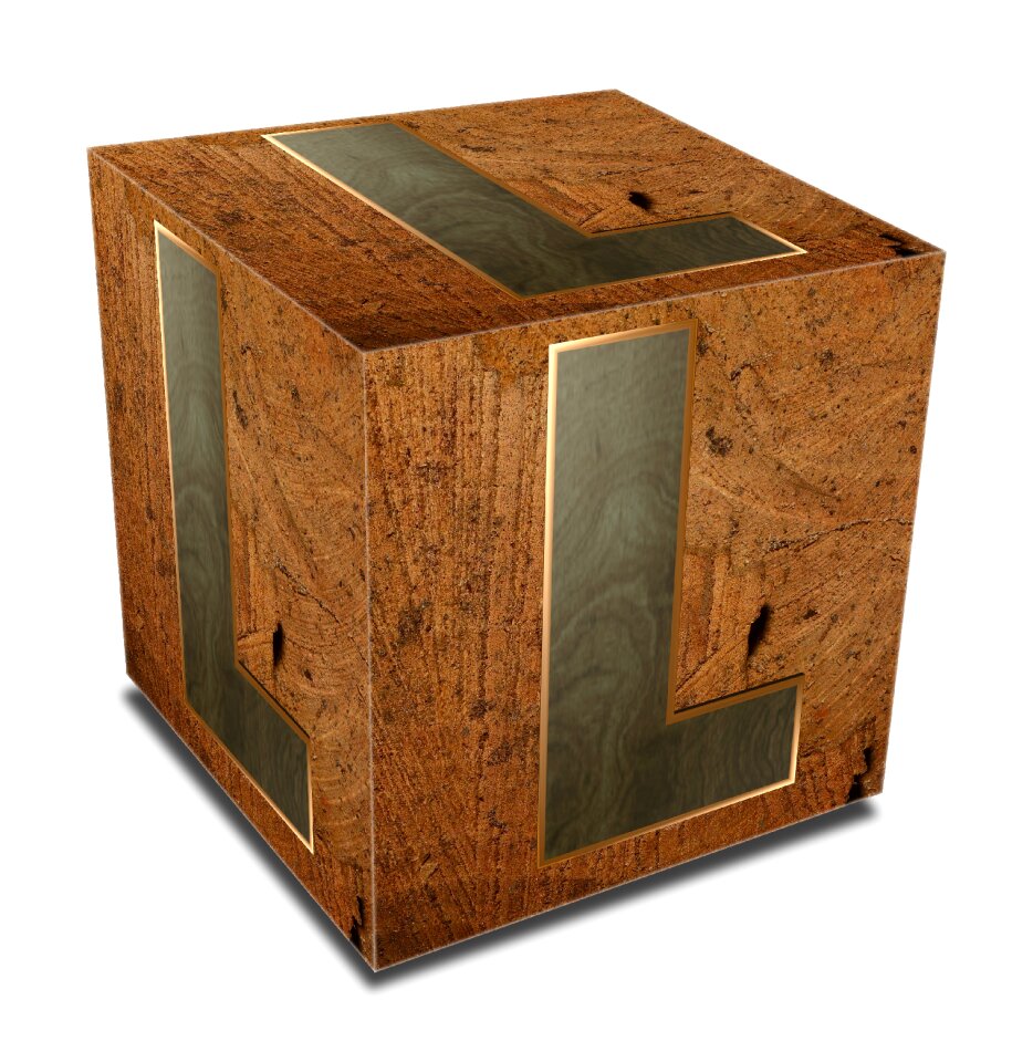 Block 3d brown letter