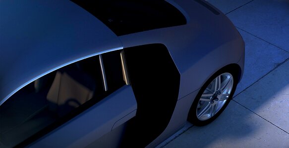 Sports car automobile rear