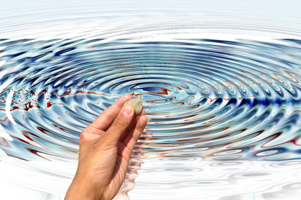 Throw stone waves circles