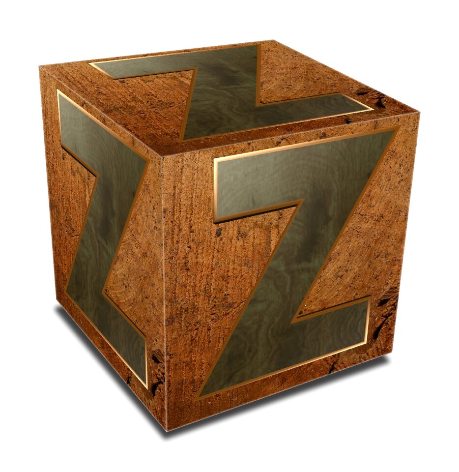 Block 3d brown letter