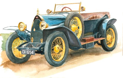 Car drawing retro
