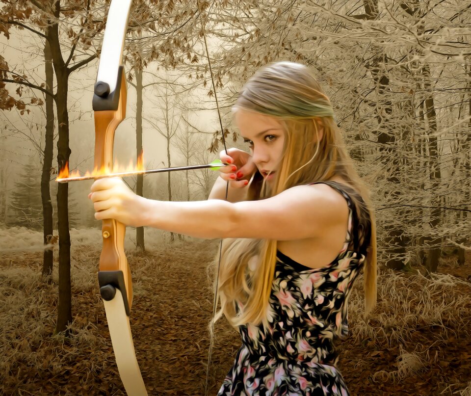 Young beauty arrow