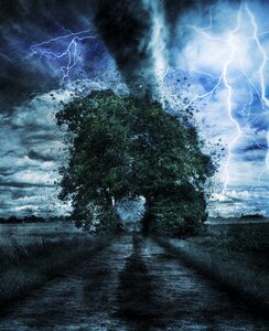Lightning tornado country