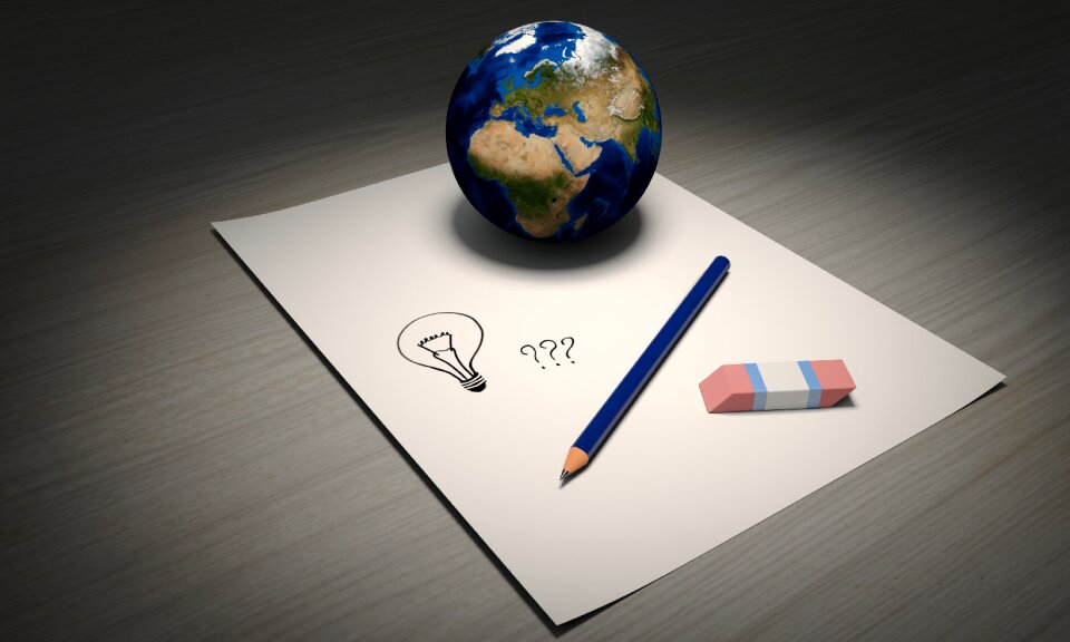 Eraser paper light bulb
